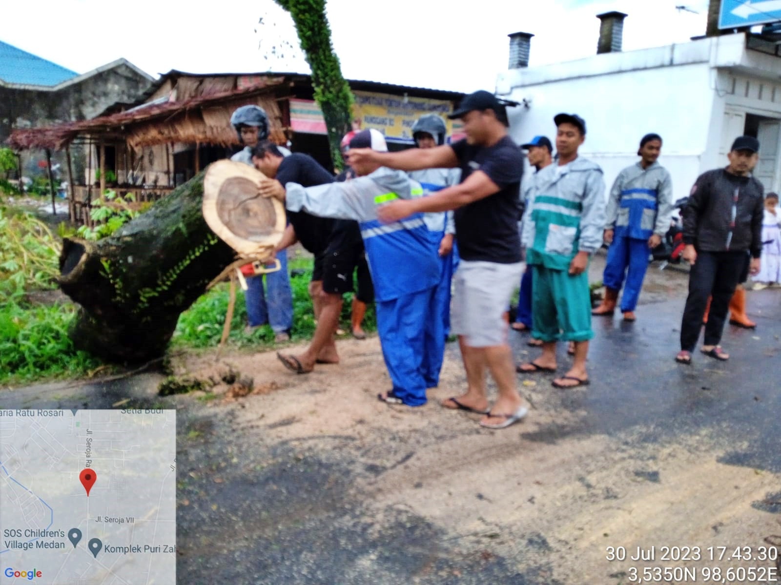 Respon Gerak Cepat Penanganan Pohon Tumbang Kel. Tanjung Selamat